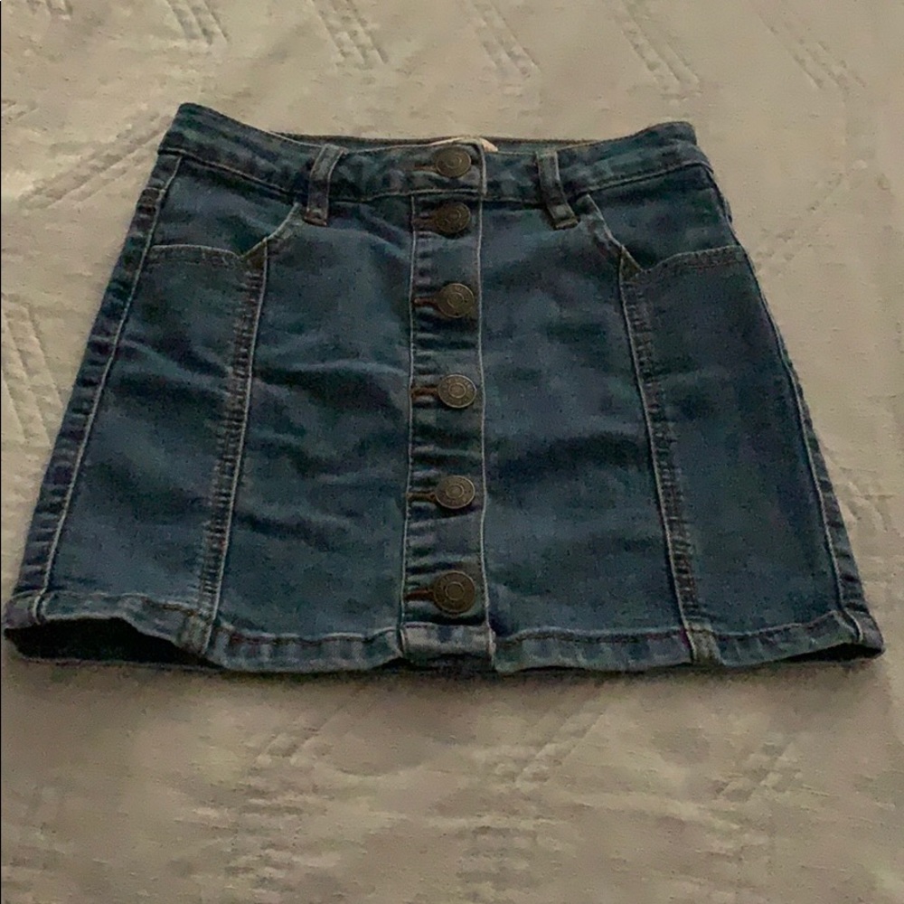 Button down jean skirt